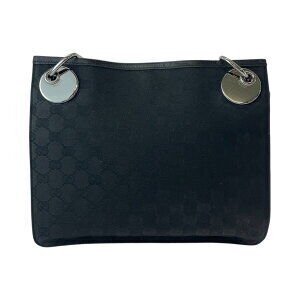 Gucci bag leather canvas black shoulder GG